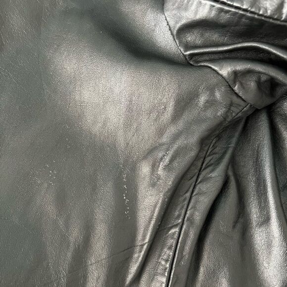 Sears Black Vintage Long Leather Coat Small - Picture 9 of 15